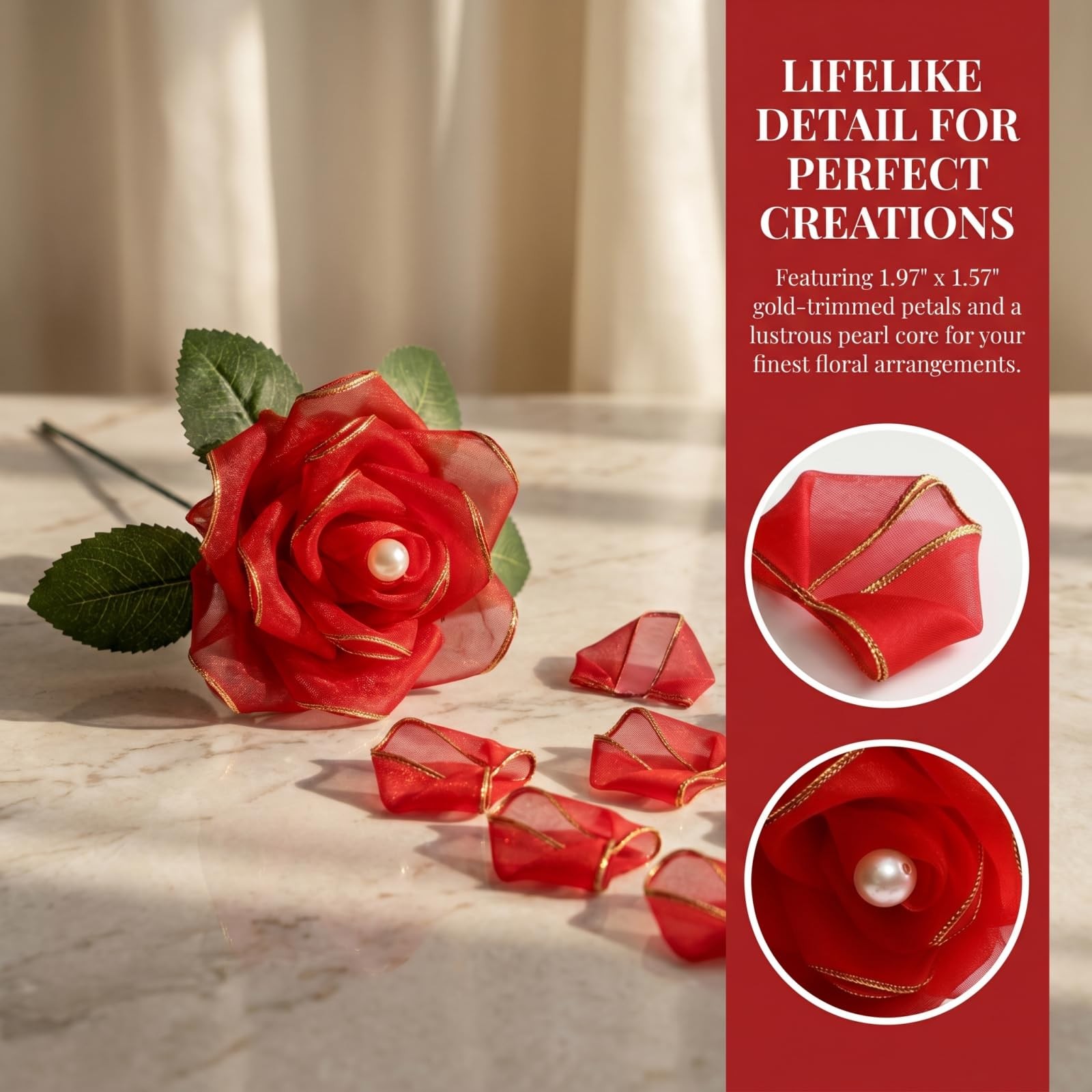 300Pcs Pre-Made Organza Rose Petals Pre-Cut Chiffon Petals for DIY Artificial…