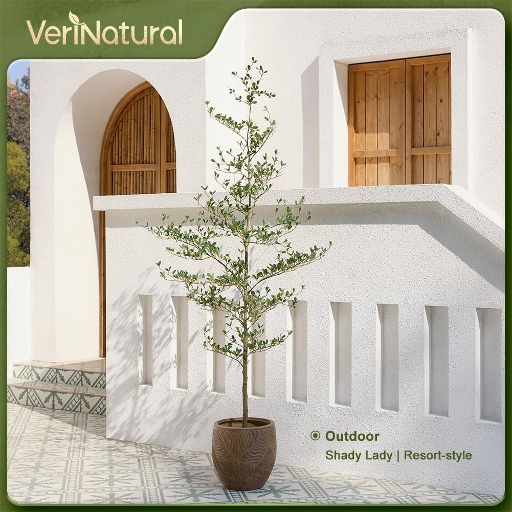 Verinatural 6ft Shady Lady Faux Tree, Artificial Black Olive Tree XYHGL210cm-1