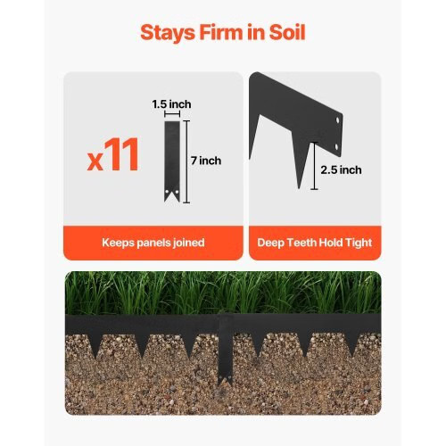Galvanized Steel Landscape Edging, 10-Pack 40 x 4.5 Inch Metal Edging for Landsc