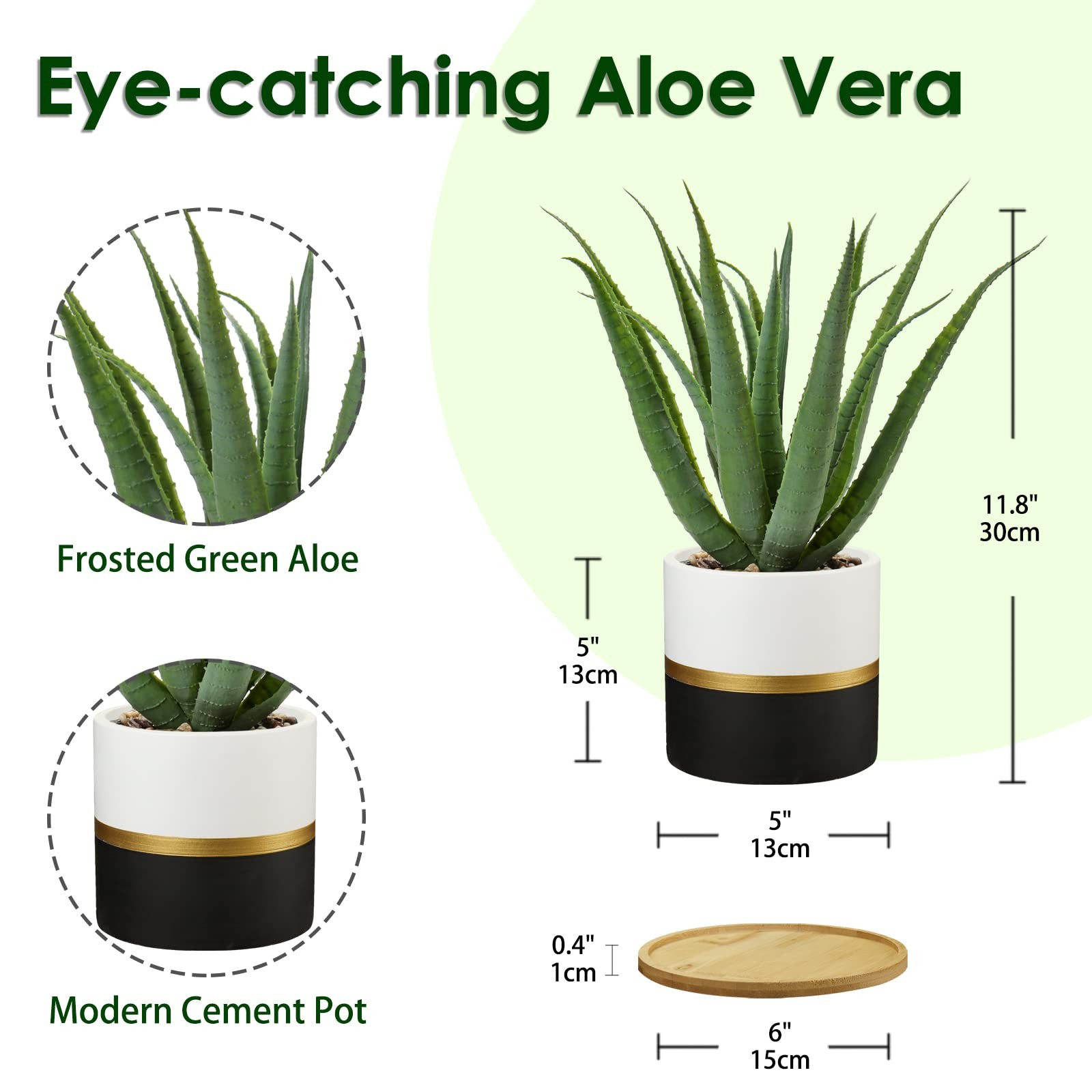 Succulents Artificial Plants Fake Aloe Vera Plants In Gold And Black Pot Farmhou