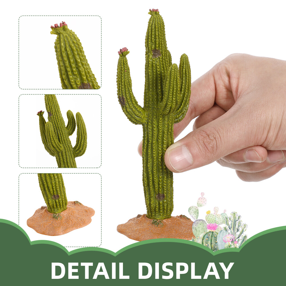 2 Pcs Decorative Cactus Artificial Plants Model Office Fake Greenery Décor