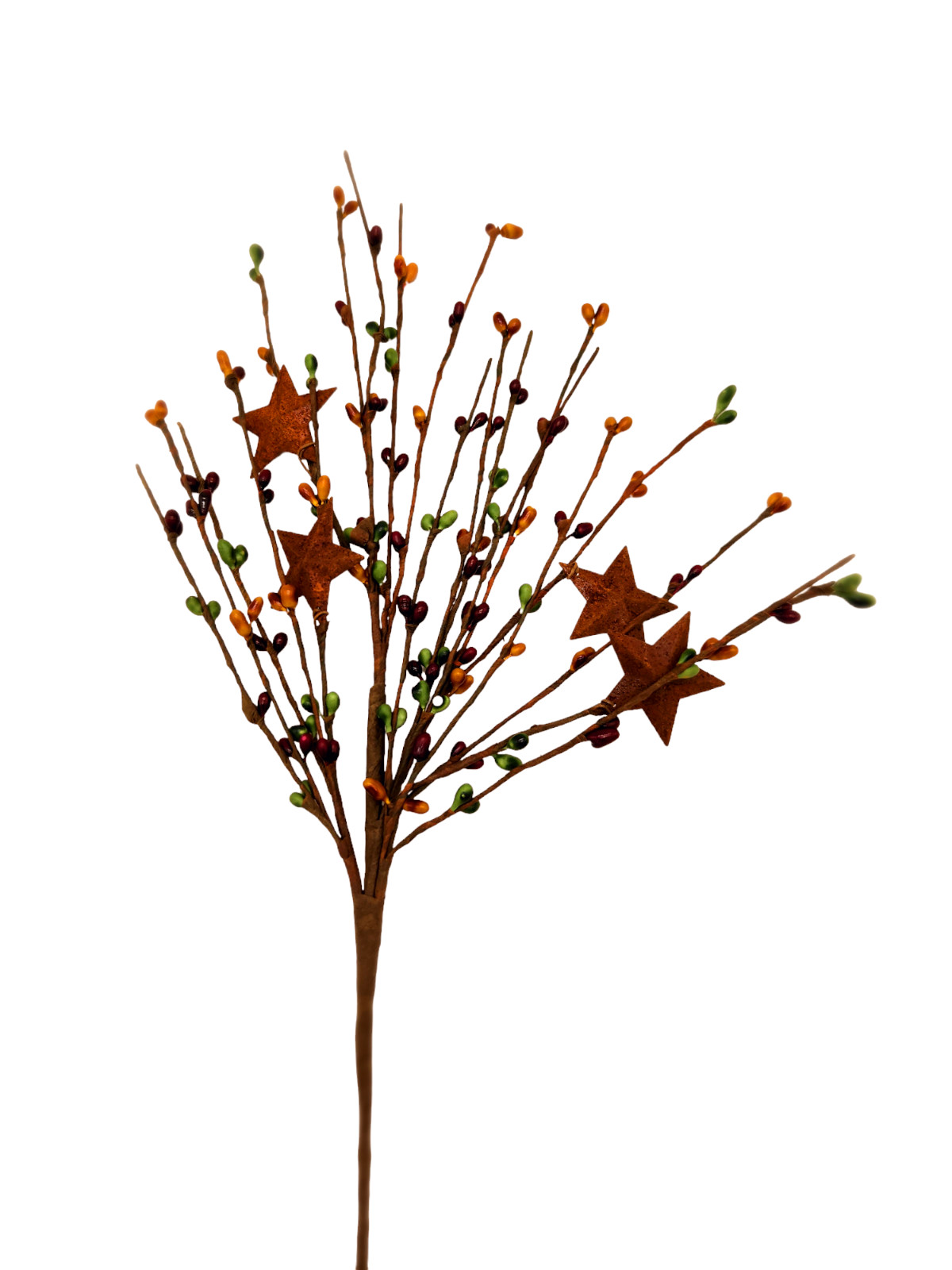 Burgundy Green & Mustard Berry Picks Artificial Berries Spray Home Decor N510