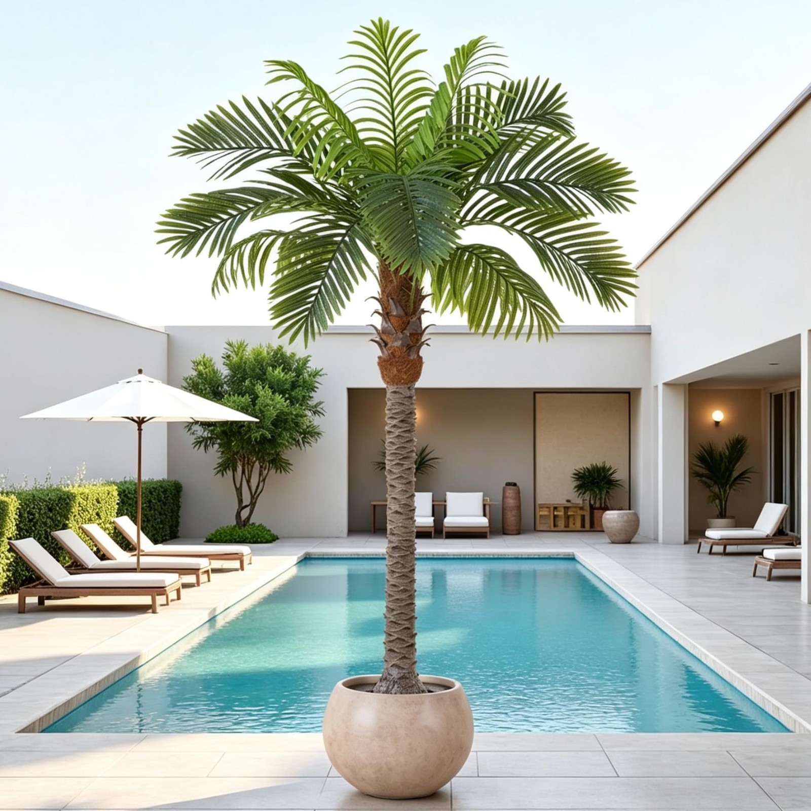6FT Artificial Coconut Palm Tree, 1 Pack, UV Resistant Faux Sago Palm Plant f…