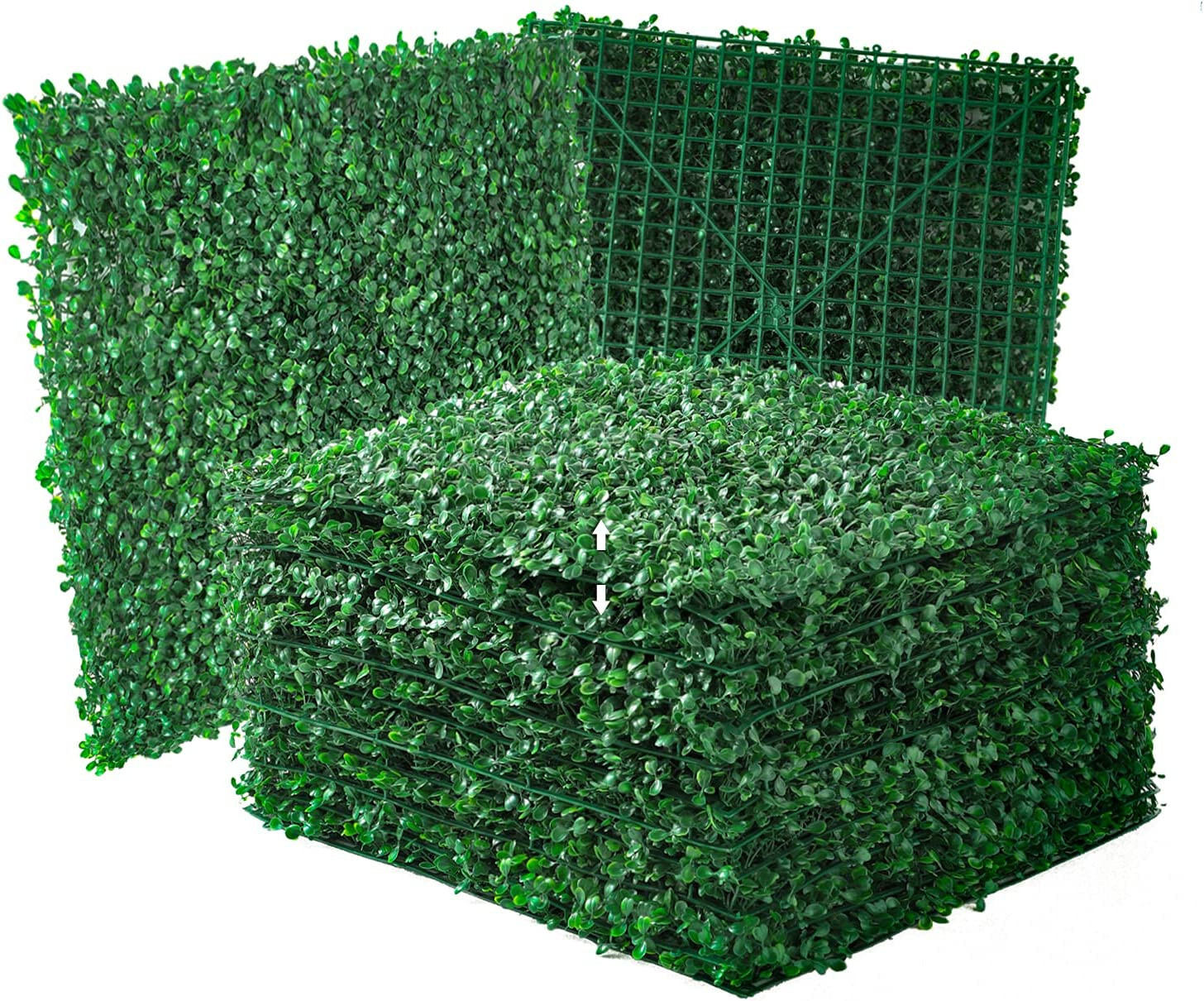 DearHouse 12 Pieces 20″x 20″ Artificial Boxwood Panels Topiary Hedge Plant