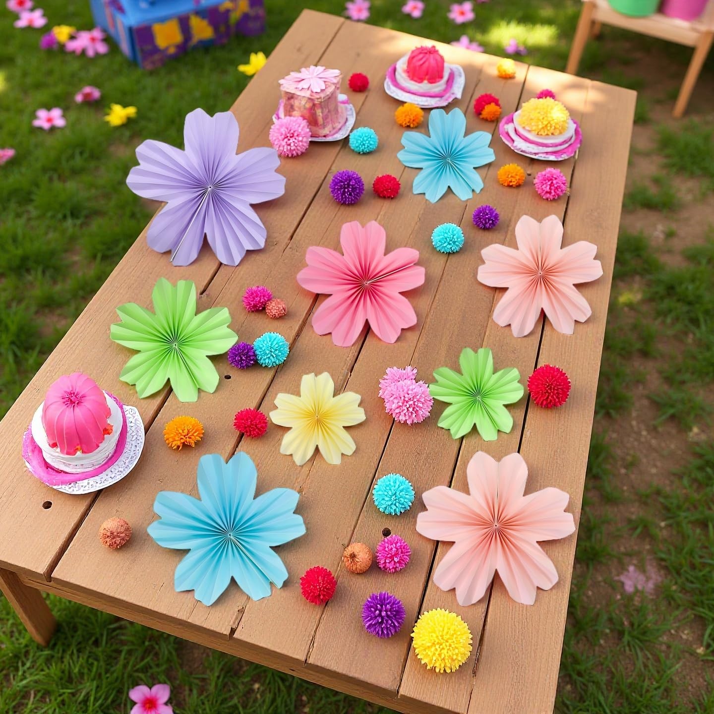 9 PCS Paper Flowers Wall Decorations Giant Floral Classroom Decor 814 Inch