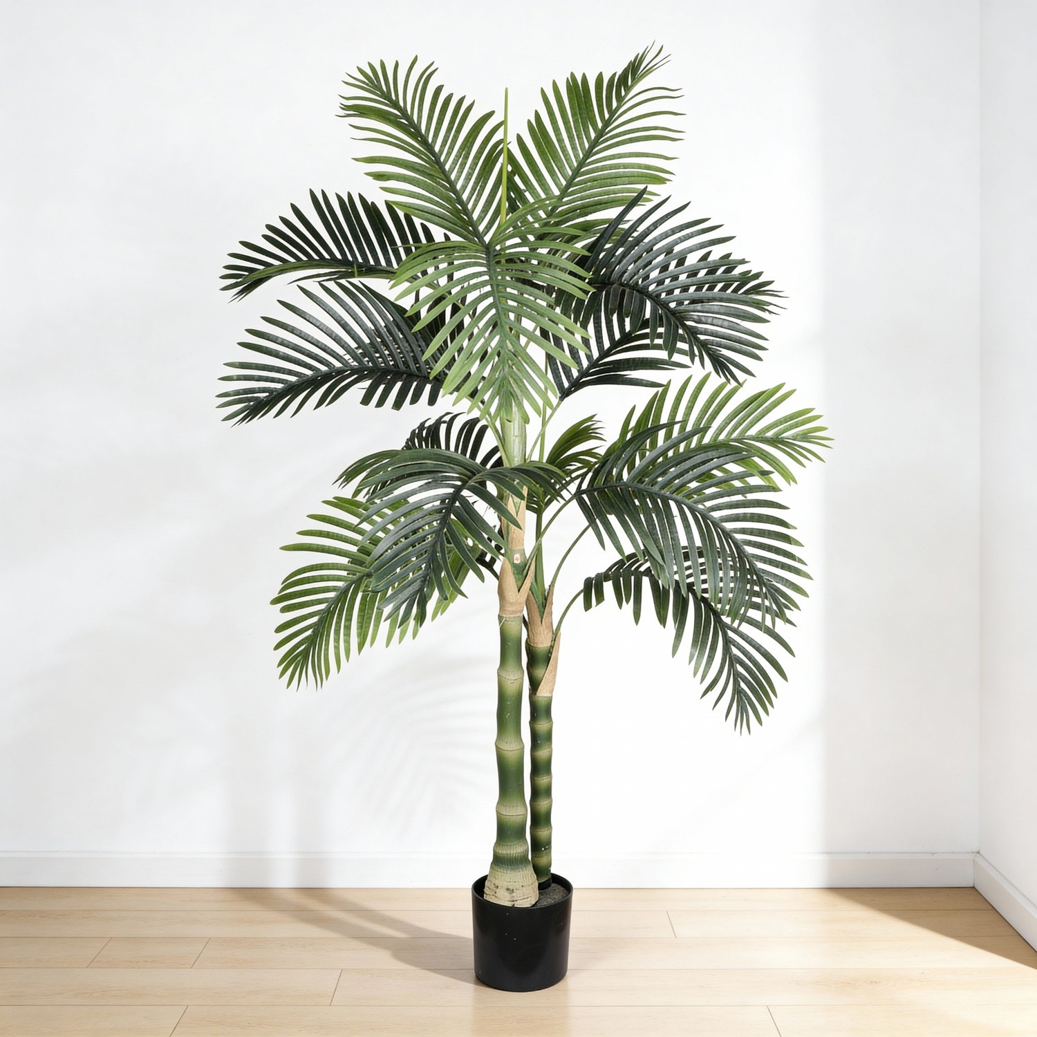 6FT Artificial Golden Cane Palm Tree with Nursery Pot, Flexible Branches Decor