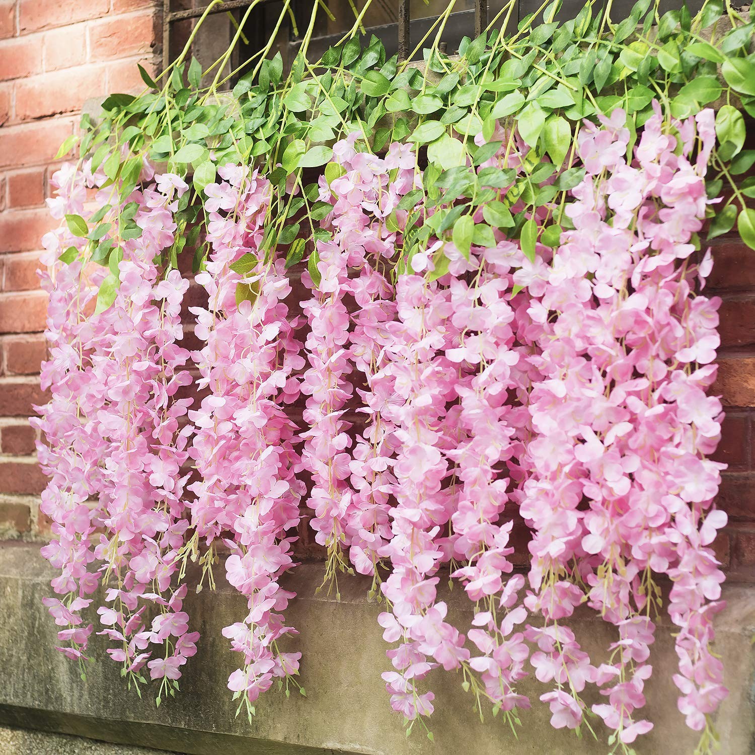 12 Pieces/Each 45 inch / 3.7 ft Wisteria Artificial Flower Bushy Silk Vine Ra…