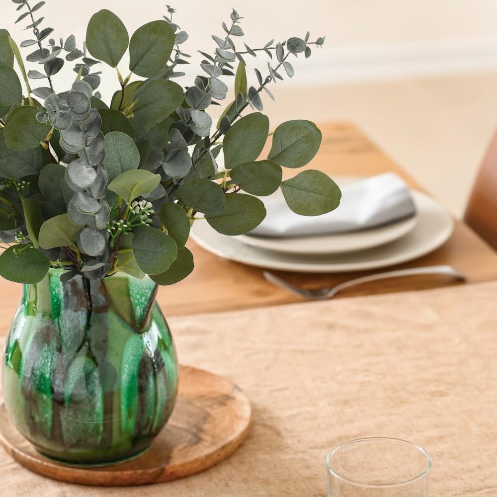 20pcs Artificial Eucalyptus Stems 15 Inch Fake Greenery Branches Eucalyptus L…