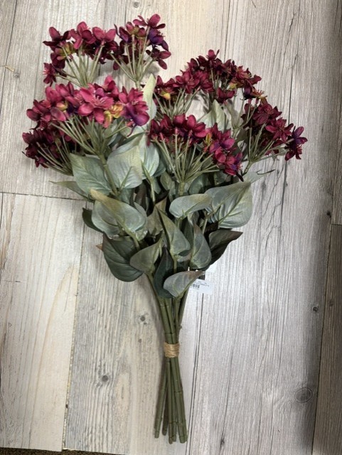 NEW Pottery Barn Burgundy Fall Faux Floral Flowers Bundle Bunch NWT