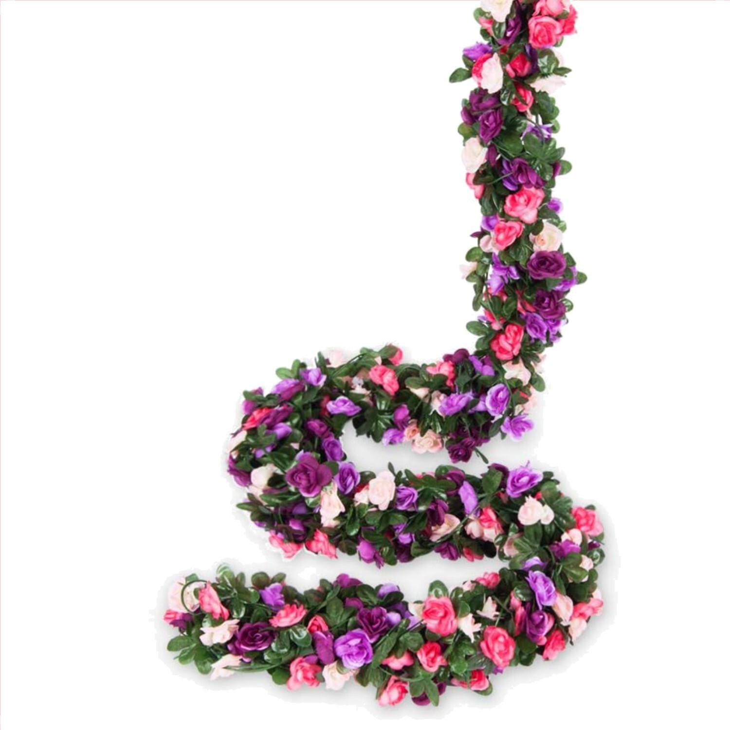 Vibrant Floral Garland Decorations – 8 Pack, Ideal for Every Celebration