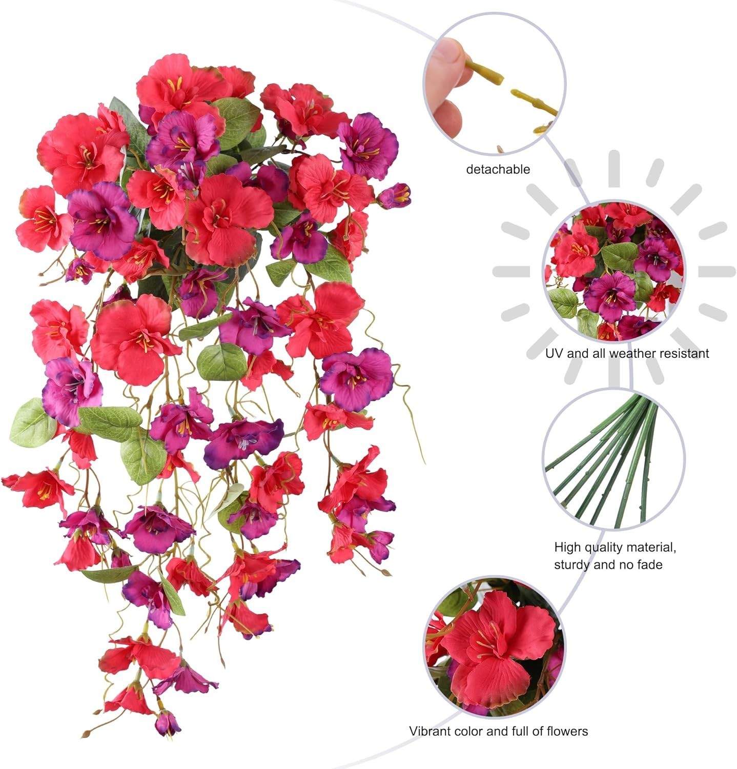 Set of 4 UV Resistant Artificial Hibiscus Flowers for Elegant Outdoor Decor