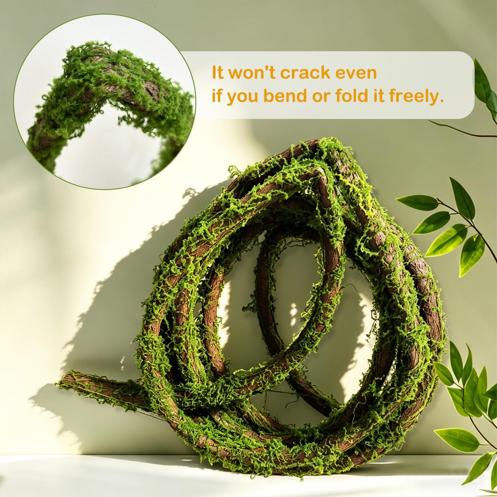 1 Pcs 196in Large Bendable Artificial Tree Branches with Moss Enchanted Fores…