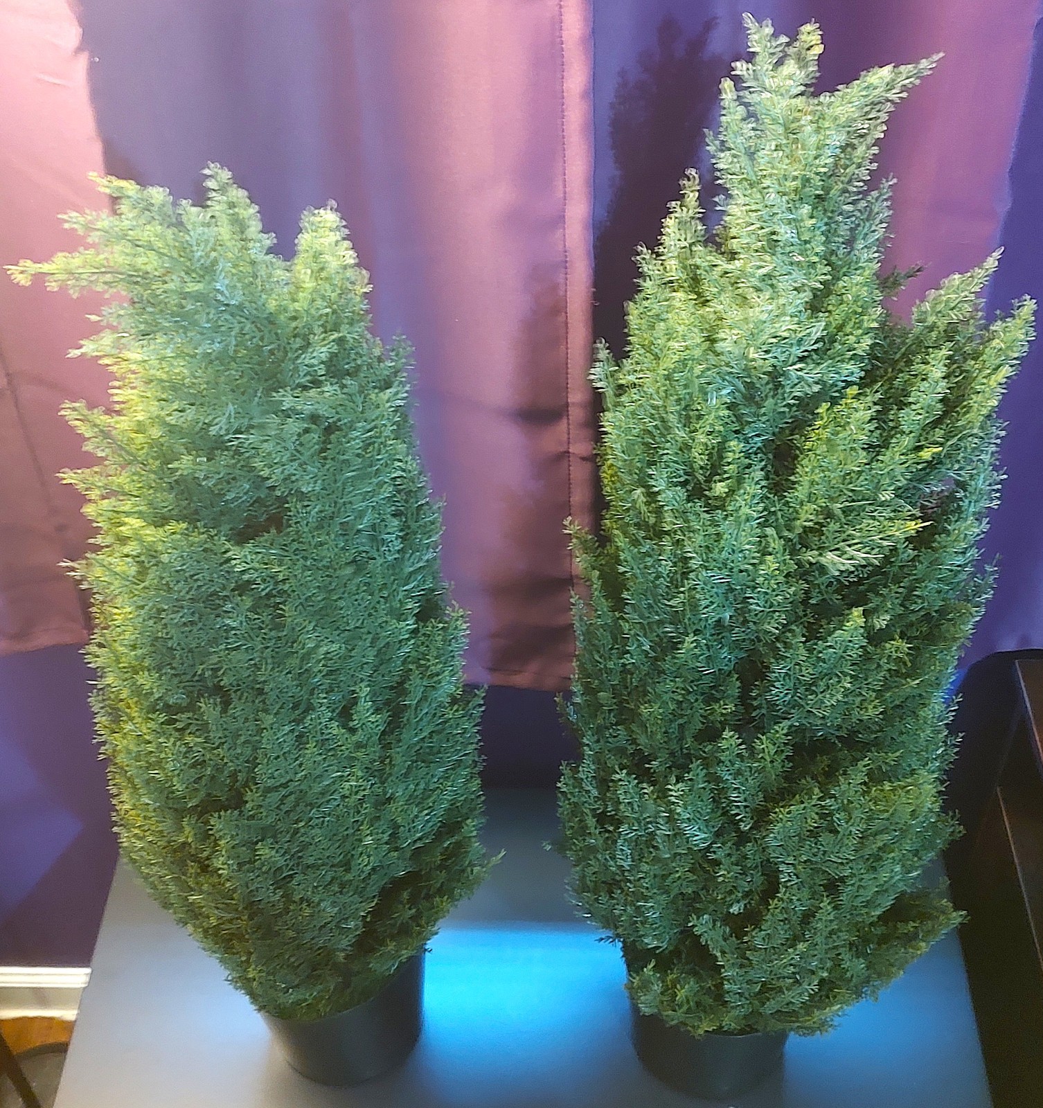 LPN – Artificial Topiary Cedar Trees 3ft Tall 2 Set, Indoor/Outdoor Plant Decor