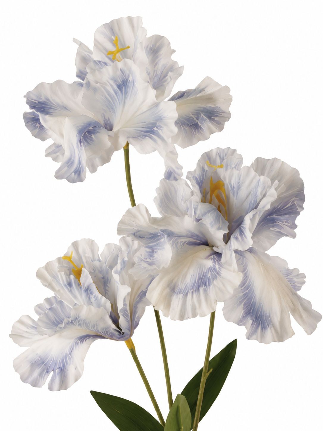 Luxury Faux Iris Stem Periwinkle Blue White Artificial Flower Wedding Floral Fre