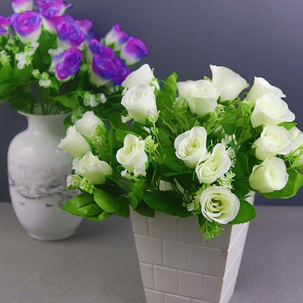 Silk Artificial Flowers Pack of 12 32cm Stems for Vase and Shelf Display