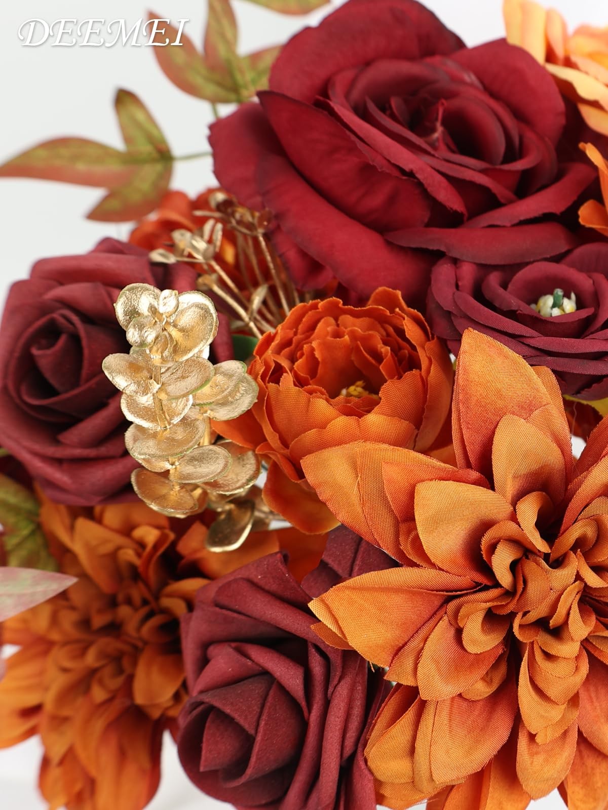 Artificial Flowers Combo Box Set Fall Fake Flowers Silk Mix Roses Peonies wit…