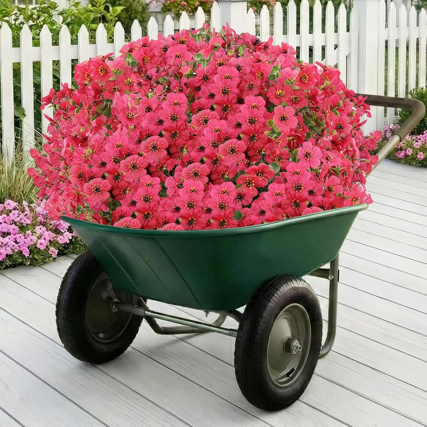 Flexible & Lifelong 13 Pcs Artificial Flowers – UV Resistant for Outdoor Delight