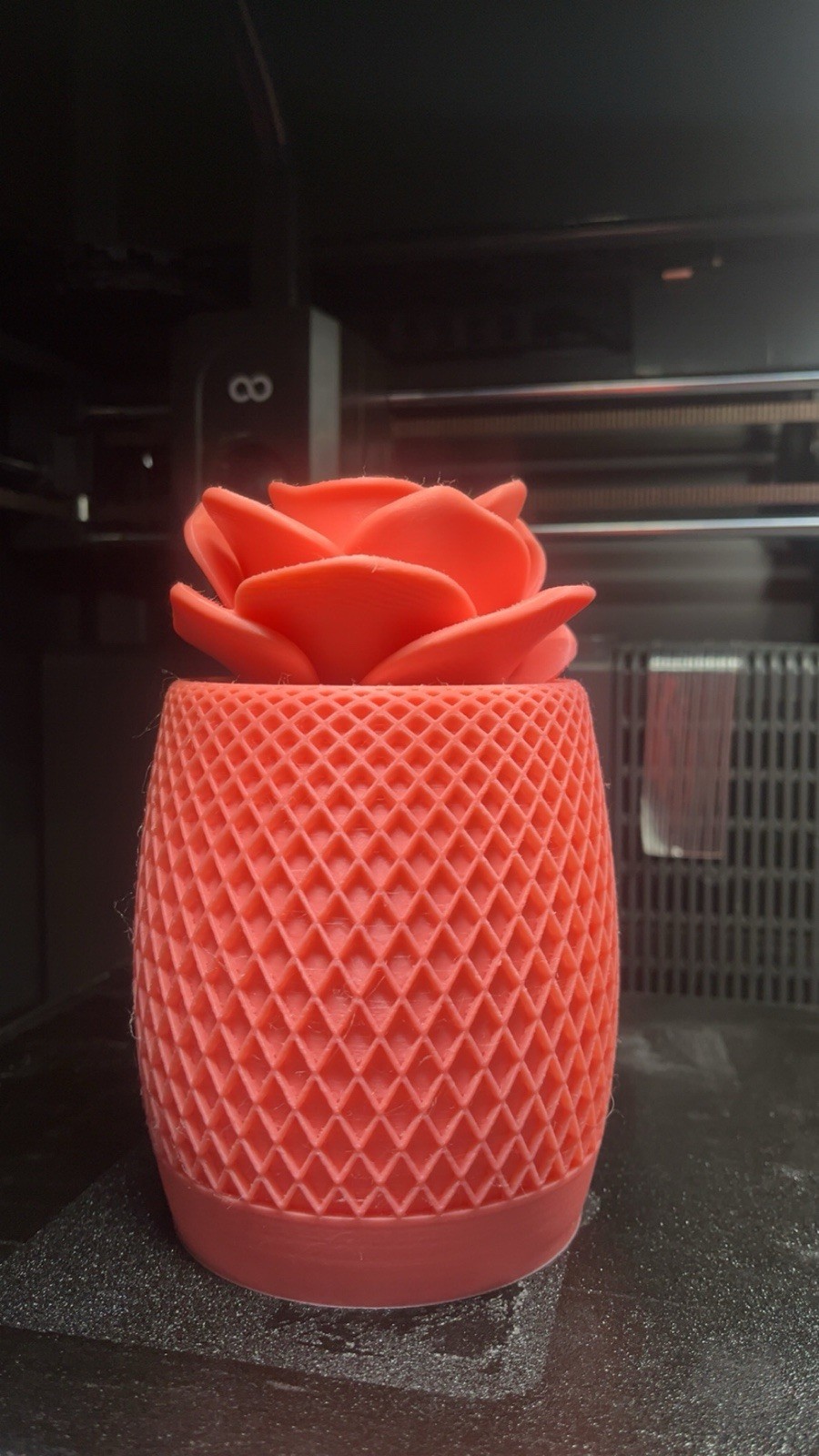Artificial Coral Rose Flower Arrangement in Decorative Pot, Romantic Centerpiece