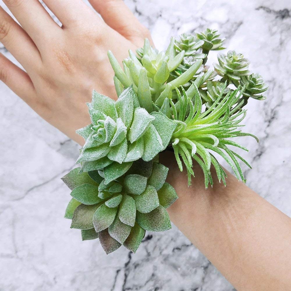 Realistic Flocked Artificial Succulents Mini Fake Plants for Garden Craft