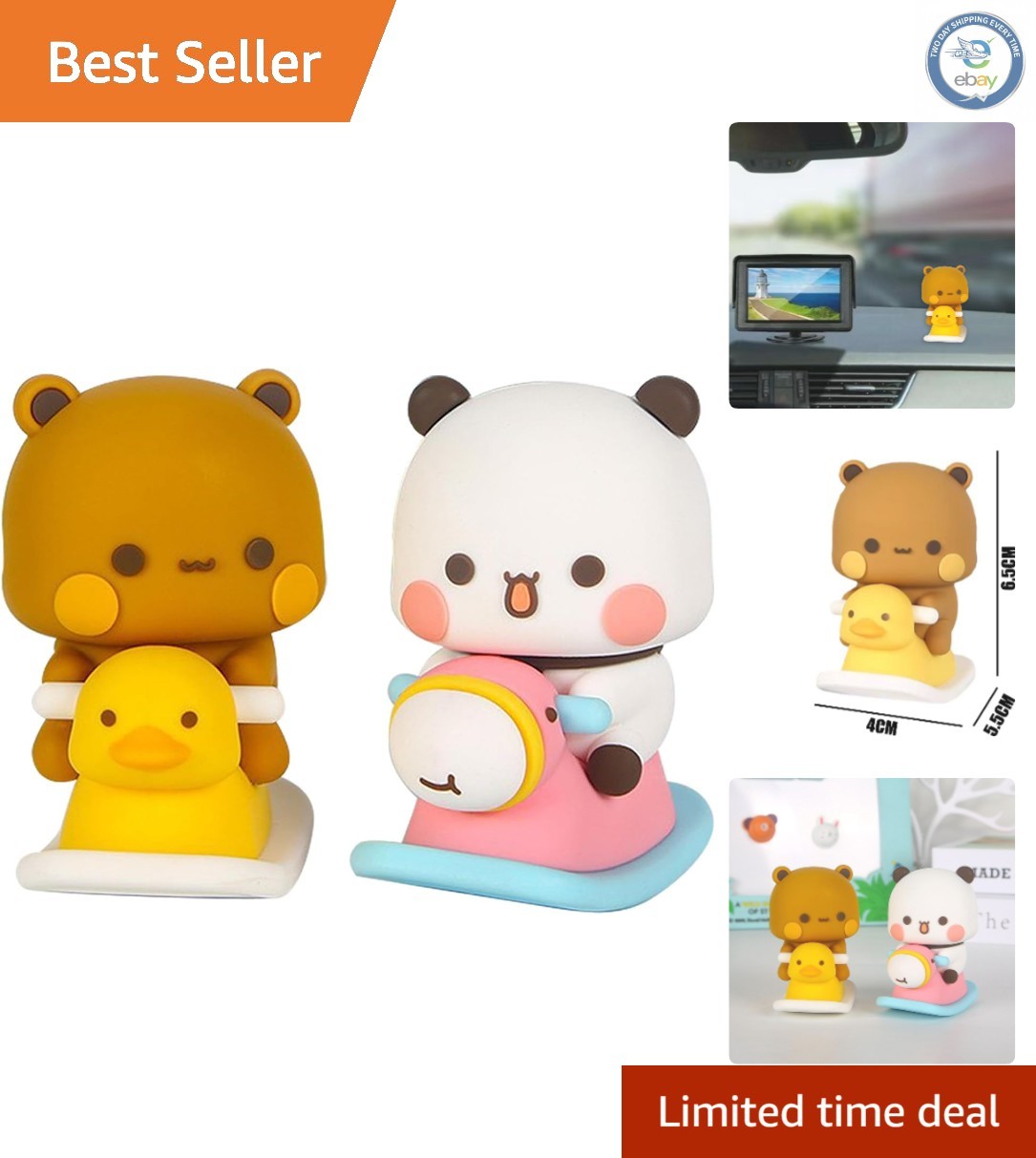 Adorable 2 PC Bubu & Dudu Bear Dashboard Decorations – Whimsical Car Ornaments