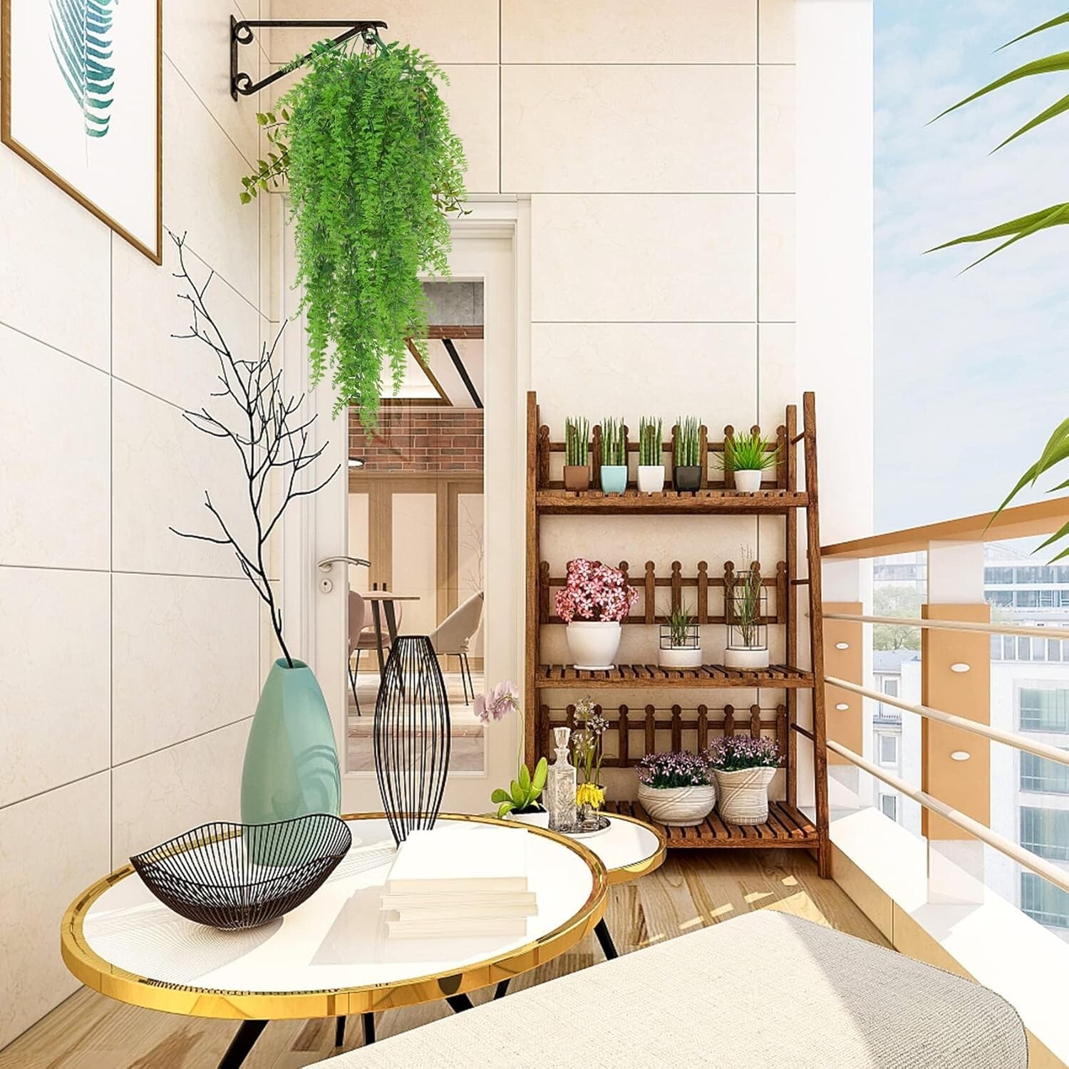 Realistic 85cm Artificial Fern Vines – Zero Maintenance Indoor and Outdoor Decor