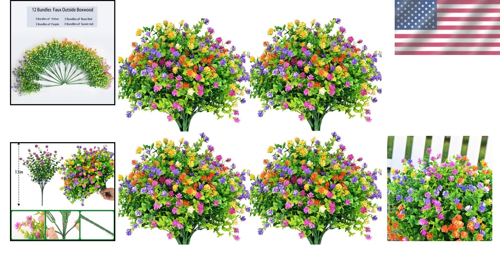 Vibrant Multi-Color Outdoor Flowers – 12 Bundles, Perfect for -Round Beauty