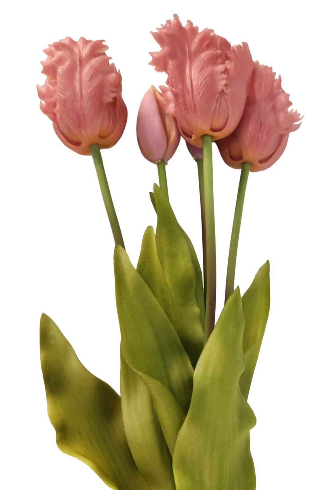Artificial Tulip Bouquet 15 Inch Set of 5 Faux Spring Flowers Easter Wedding