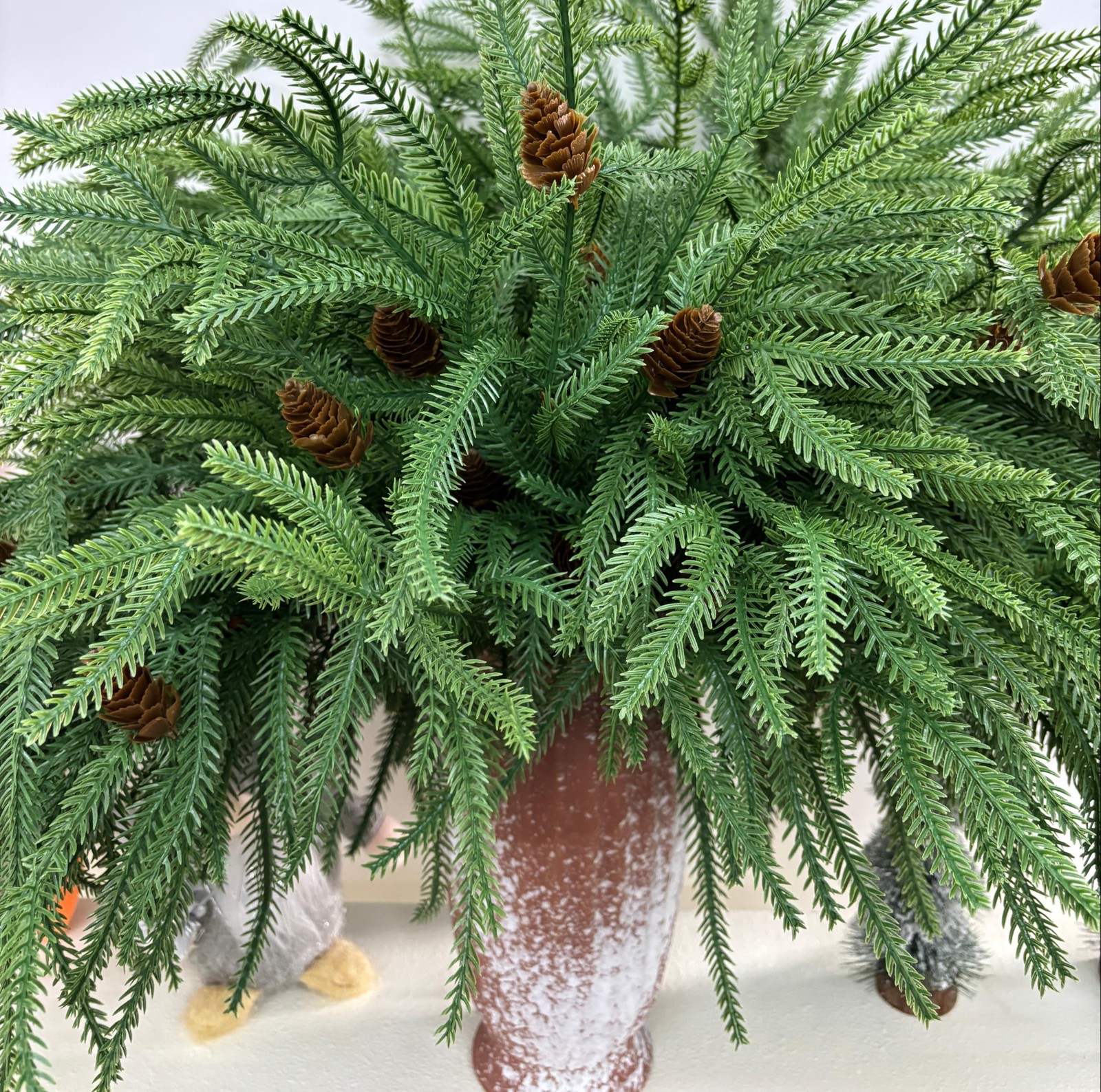 HUZIYAHAN Christmas Norfolk Pine Stems 18Inch Artificial Christmas Green Plan…