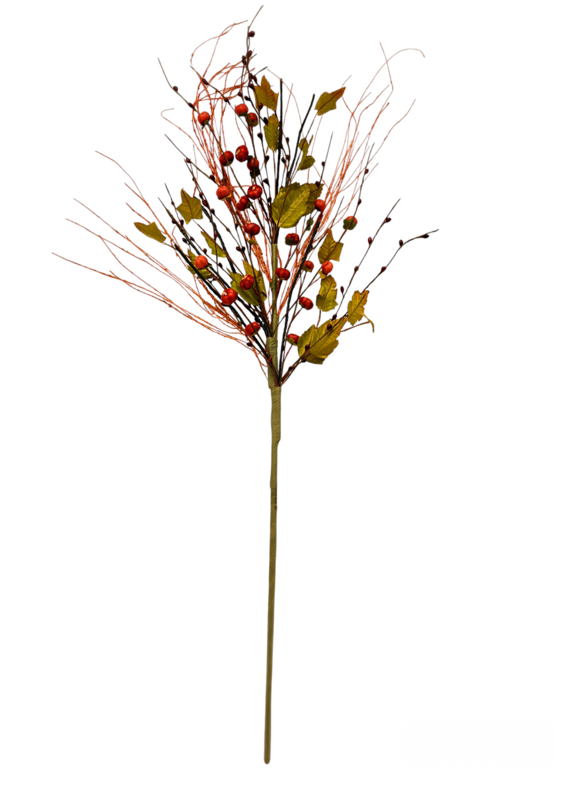 Orange and Green Color Artificial Pumpkin Berry Picks Spray Fall Home Decor B097