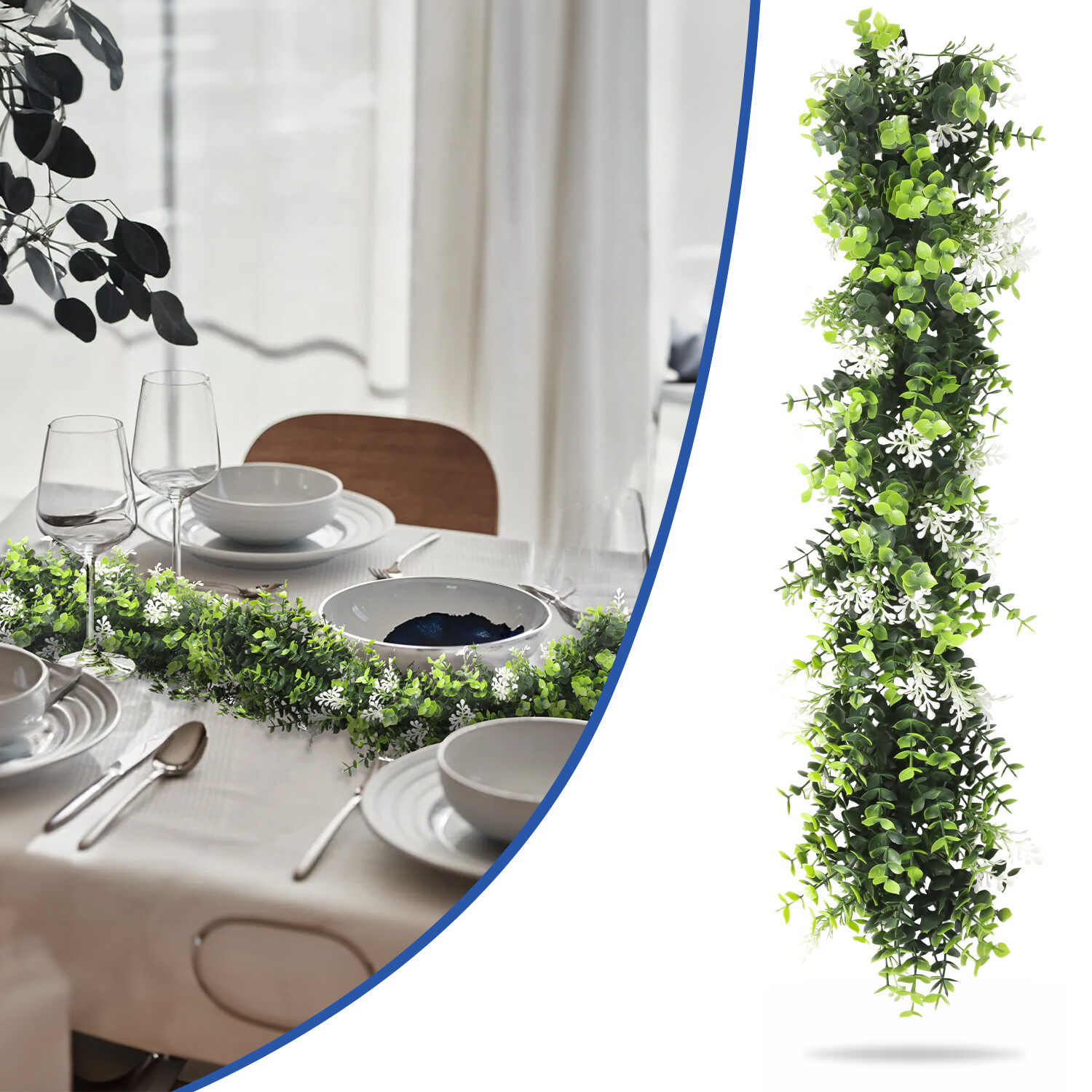 Artificial Vines White Garland Foliage Plants Trailing Flowers Home Decor
