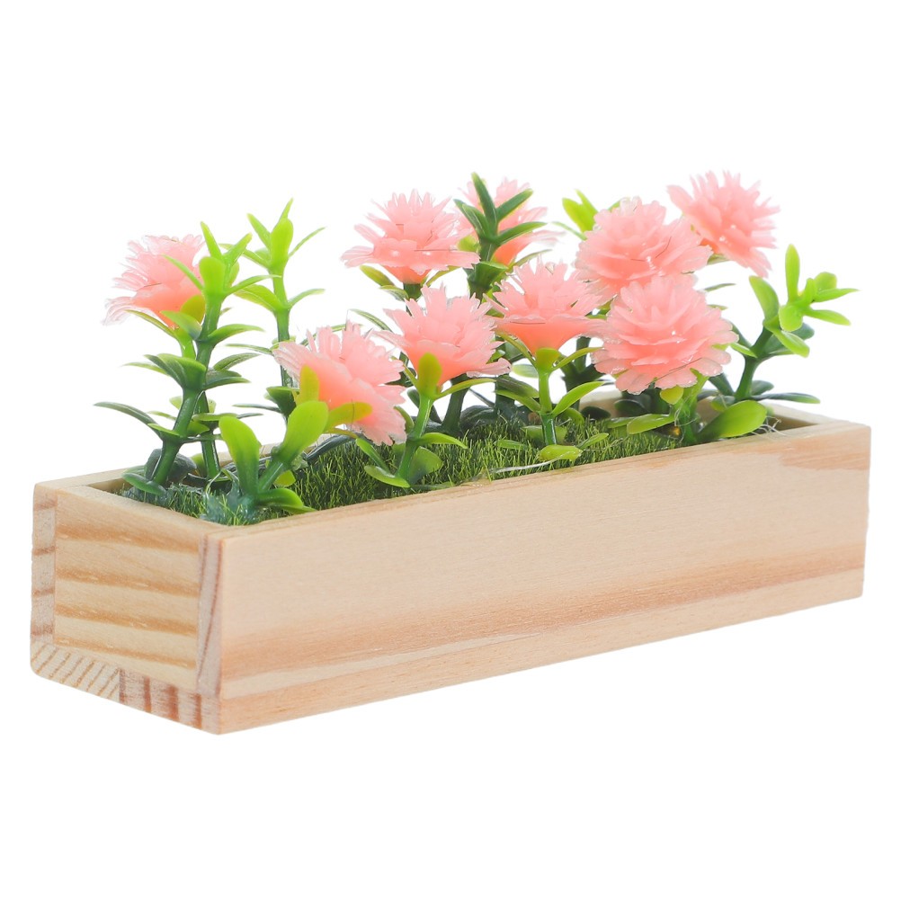 Miniature Flower Bed Simulation Floral Arrangement Box DIY Potted Planter for