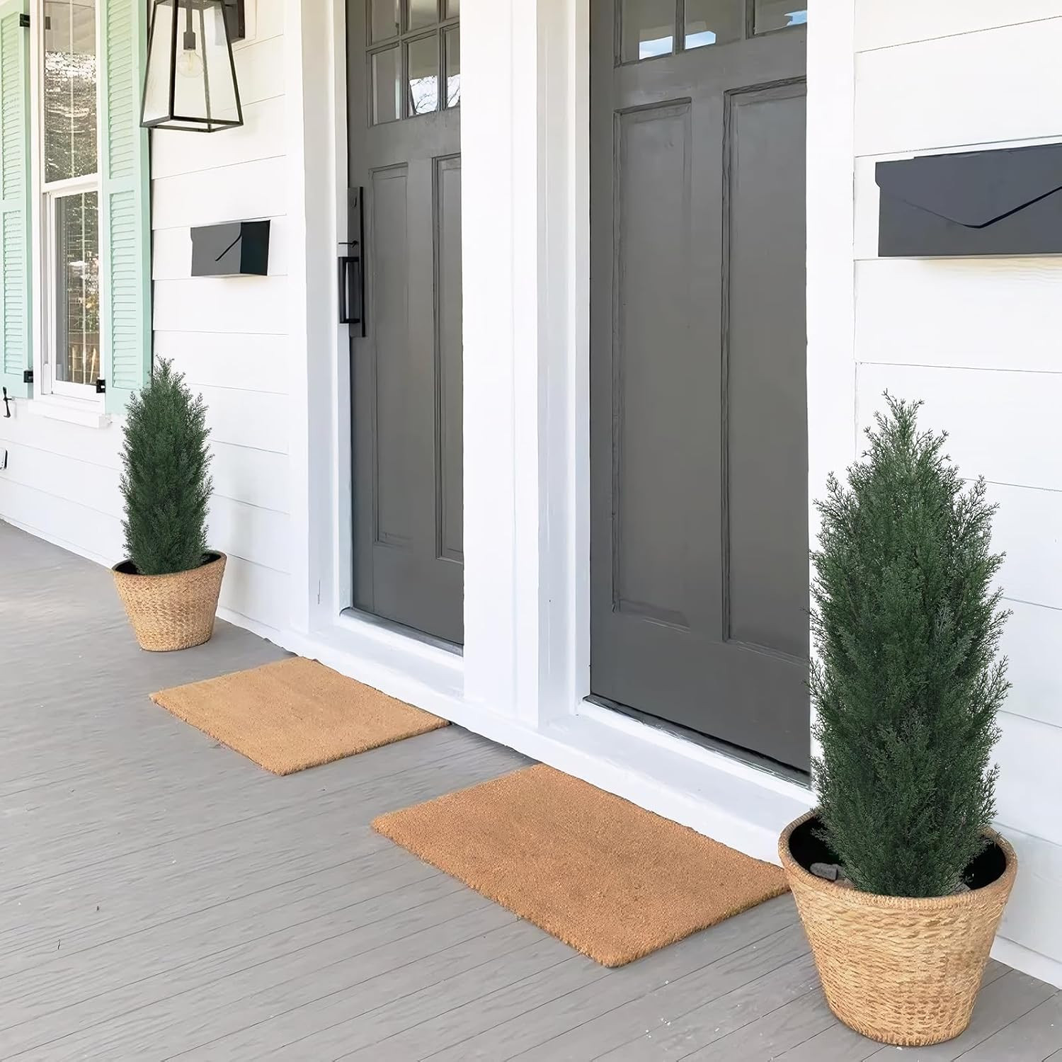 3Ft Artificial Topiary Trees Set of 2 – UV Resistant Faux Cedar for Outdoors