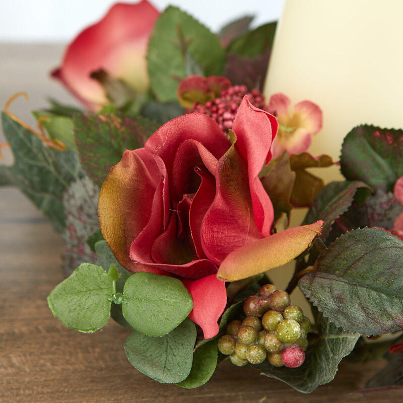 Package of 4 Rust Colored 10″ Artificial Rose Candle Rings