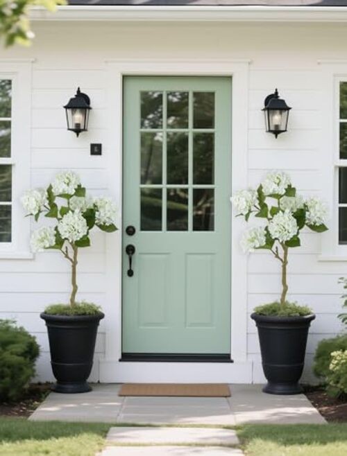 Fake Tree: 2pc 39 Inch Artificial Silk Plants for Home 3.3ft White Hydrangea