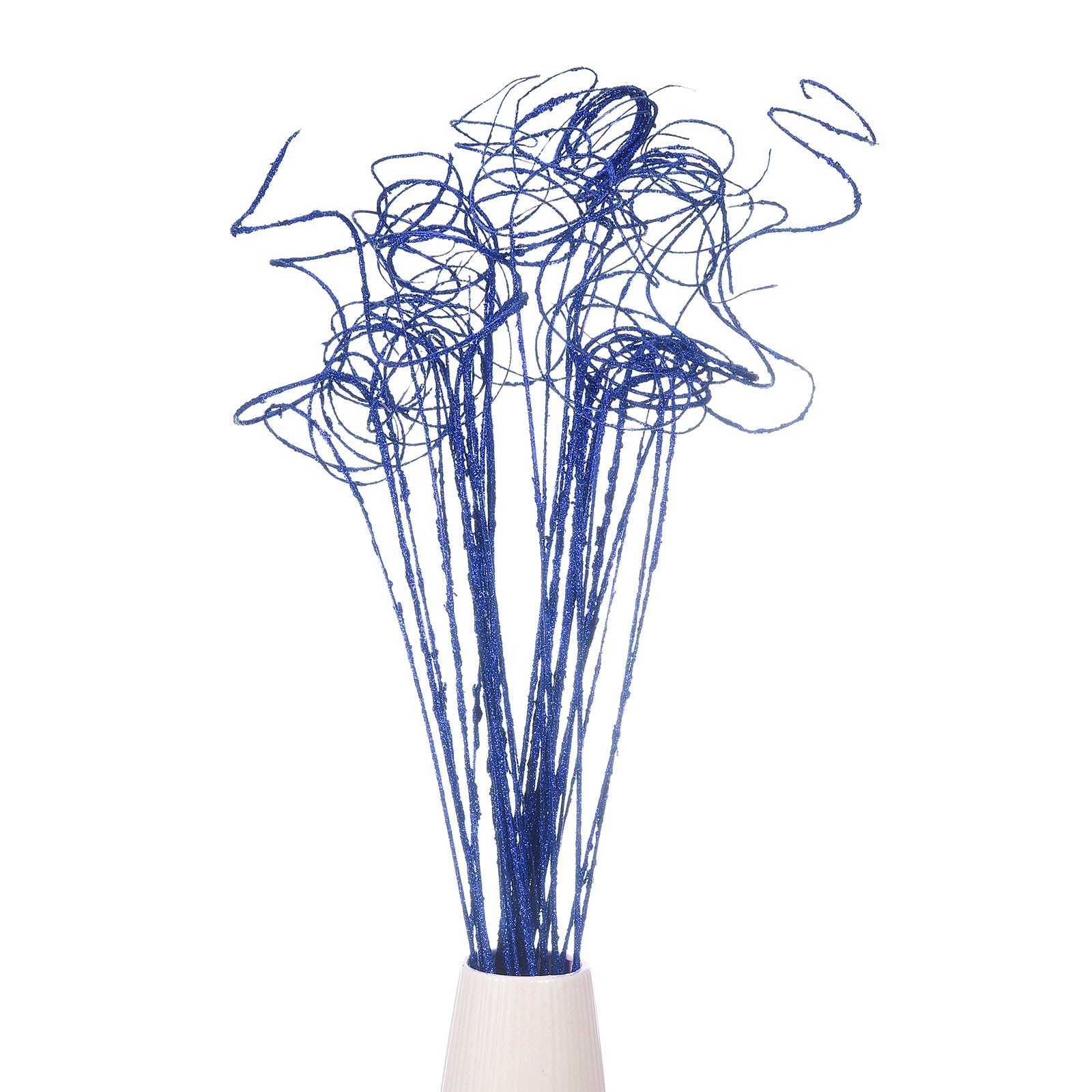 30 Pcs Glitter Dried Curly Willow Branches Natural Branches Twigs, Blue
