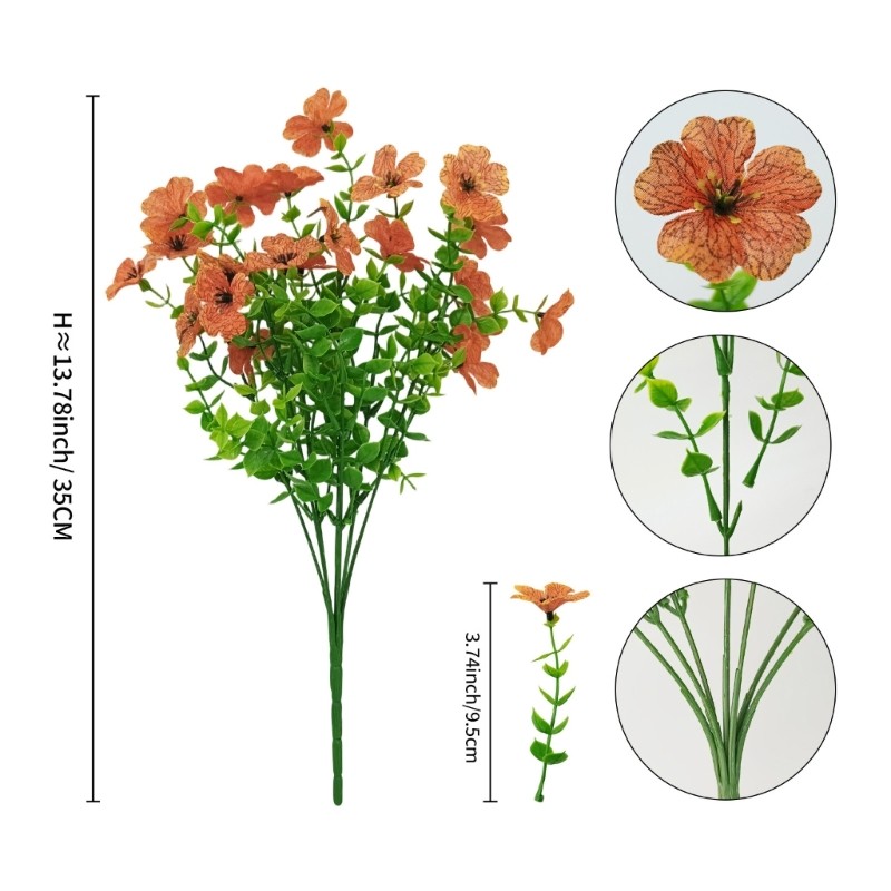 Artificial Plastic Flower Floral Arrangement for Living Room Bedroom Tabletop