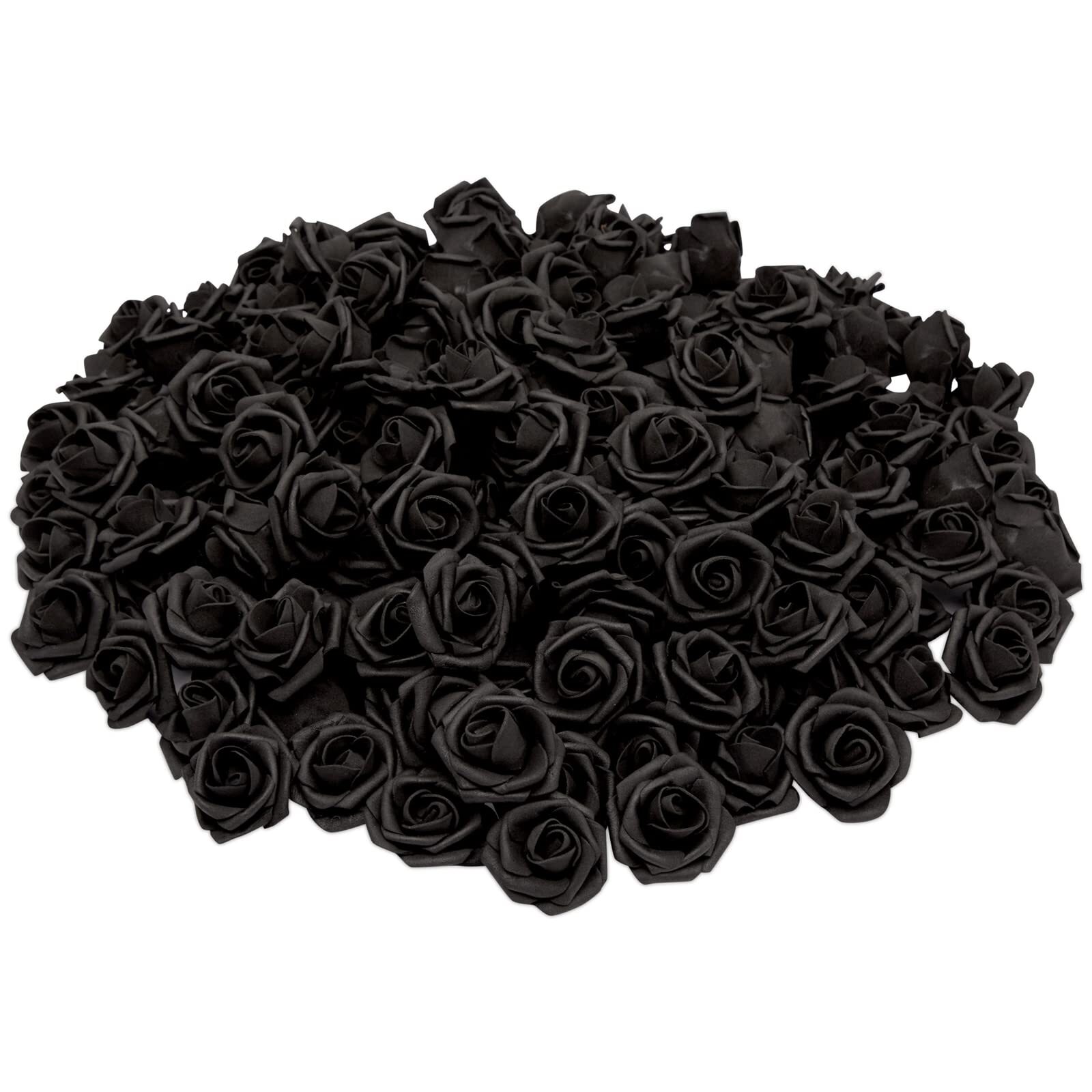100 Pack Black Artificial Roses 3″ Foam Flowers Halloween DIY Craft Bouquet