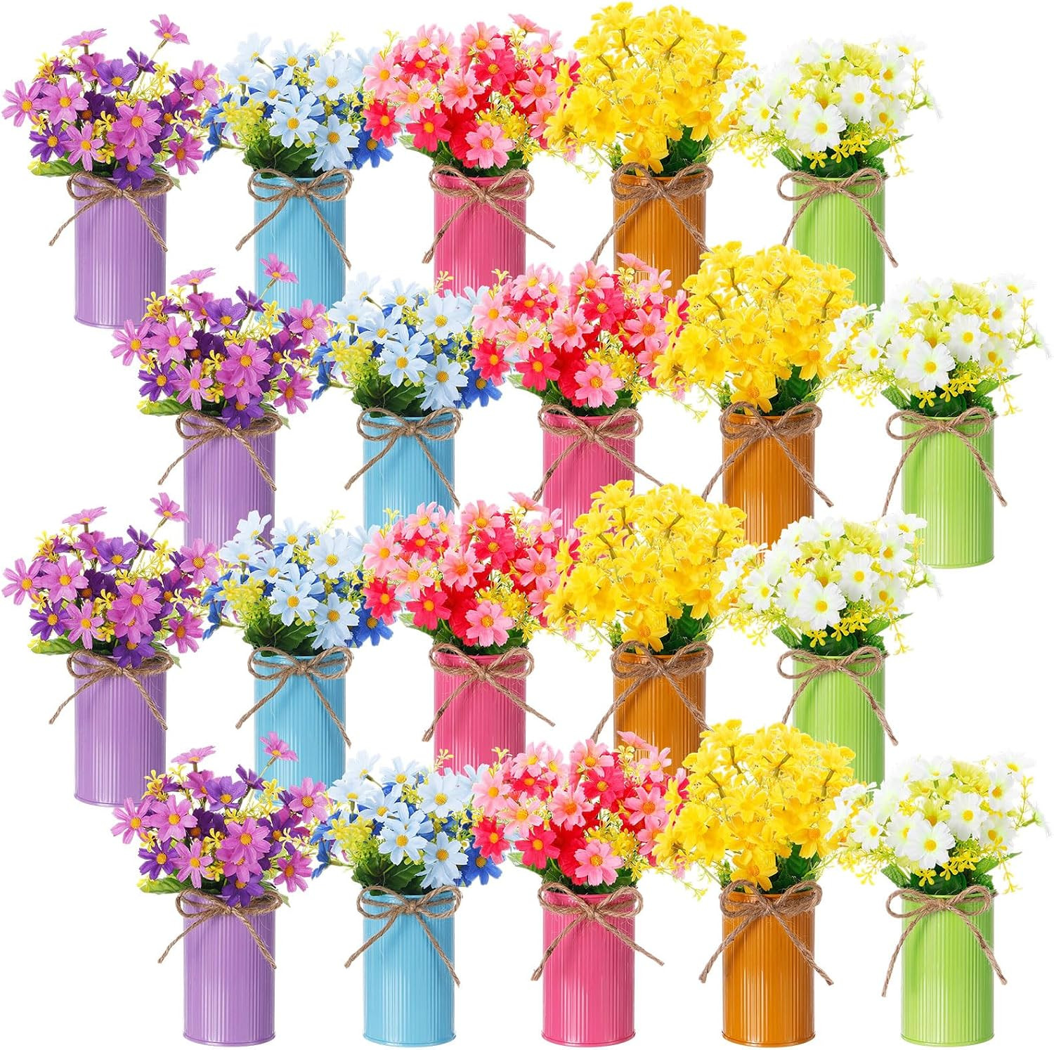 60 Pcs Spring Centerpiece for Table Spring Office Decoration Galvanized Metal Fl