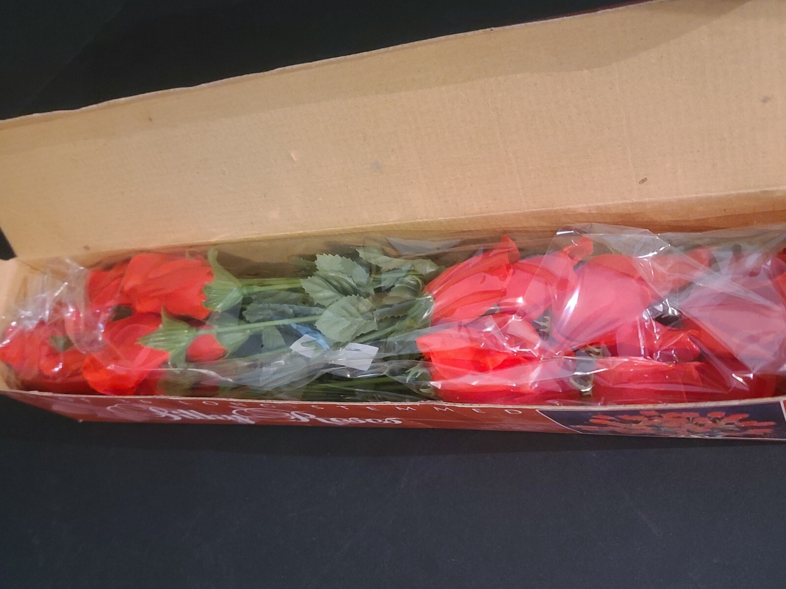 (BOX OF 36) LONG STEMMED Silky Silk Plastic Red Roses