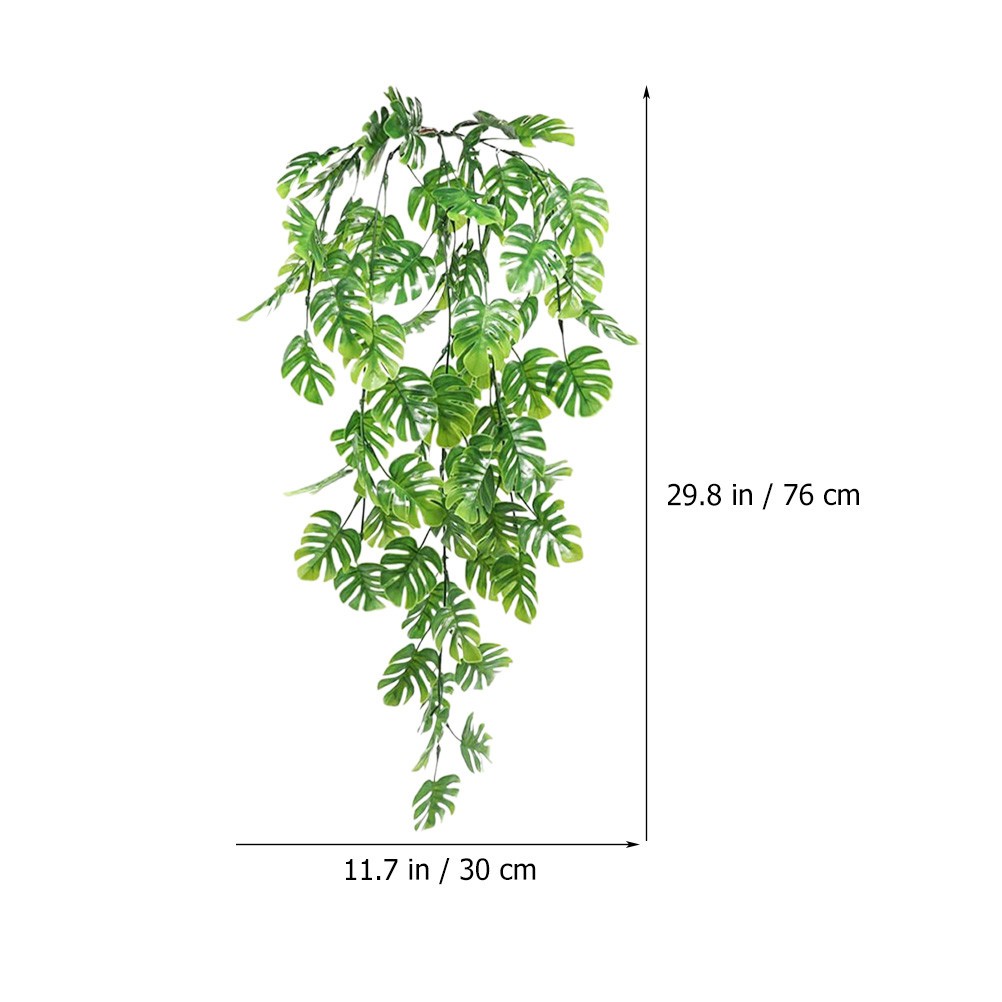 2 Pcs Fake Monstera Leaf Hanging Plants Artificial That Monestera Vine