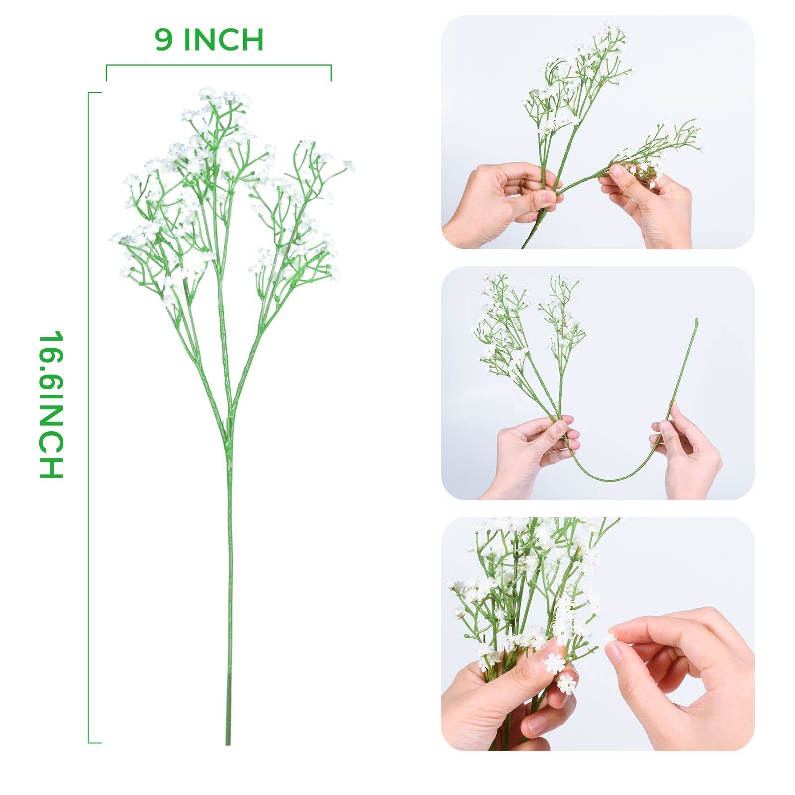 LYLYFAN Babys Breath Artificial Flowers,30 Pcs Gypsophila Faux Flowers for We…
