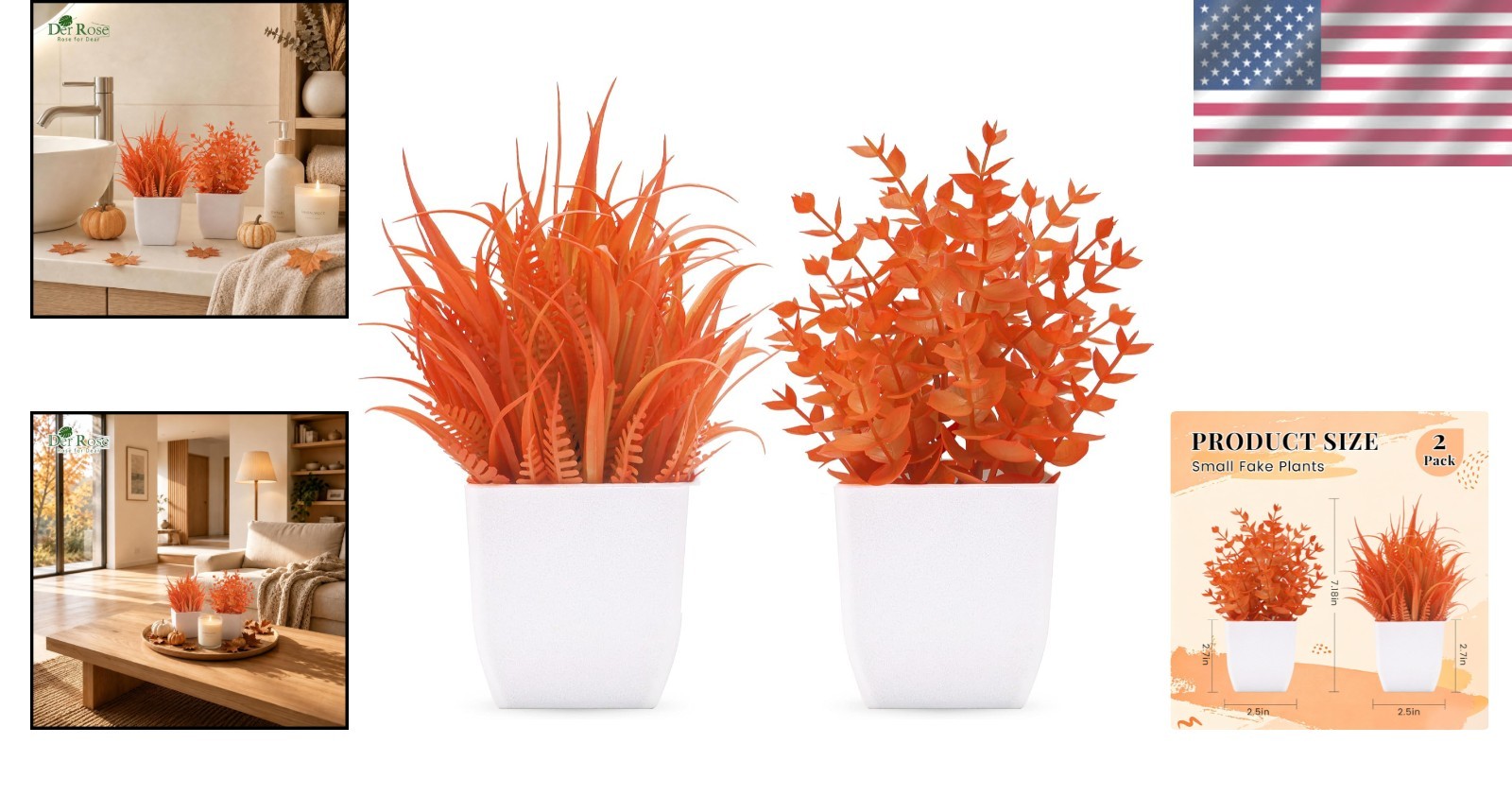 Lightweight Maple Red Faux Plants Set for Home Office and Fall Decoration