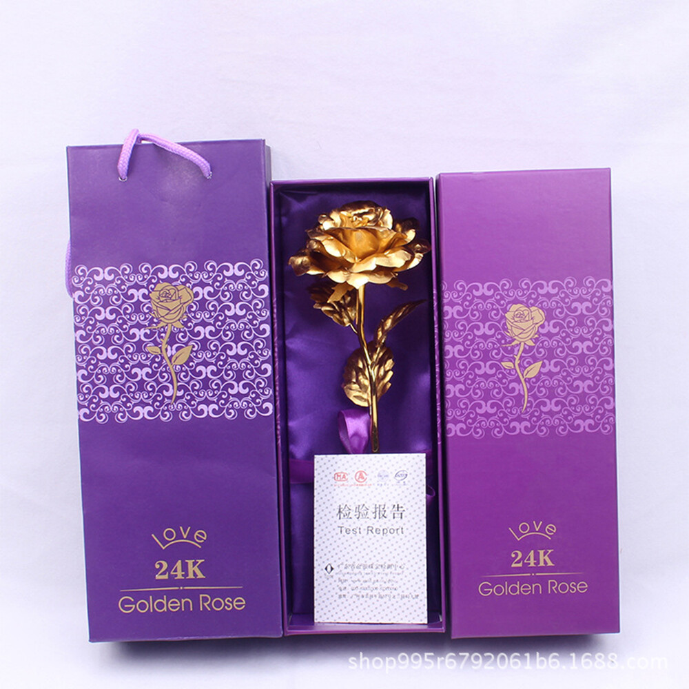 Gold Plated Real Rose 24K Dipped Flower Valentine’s Day Love Gifts For Her