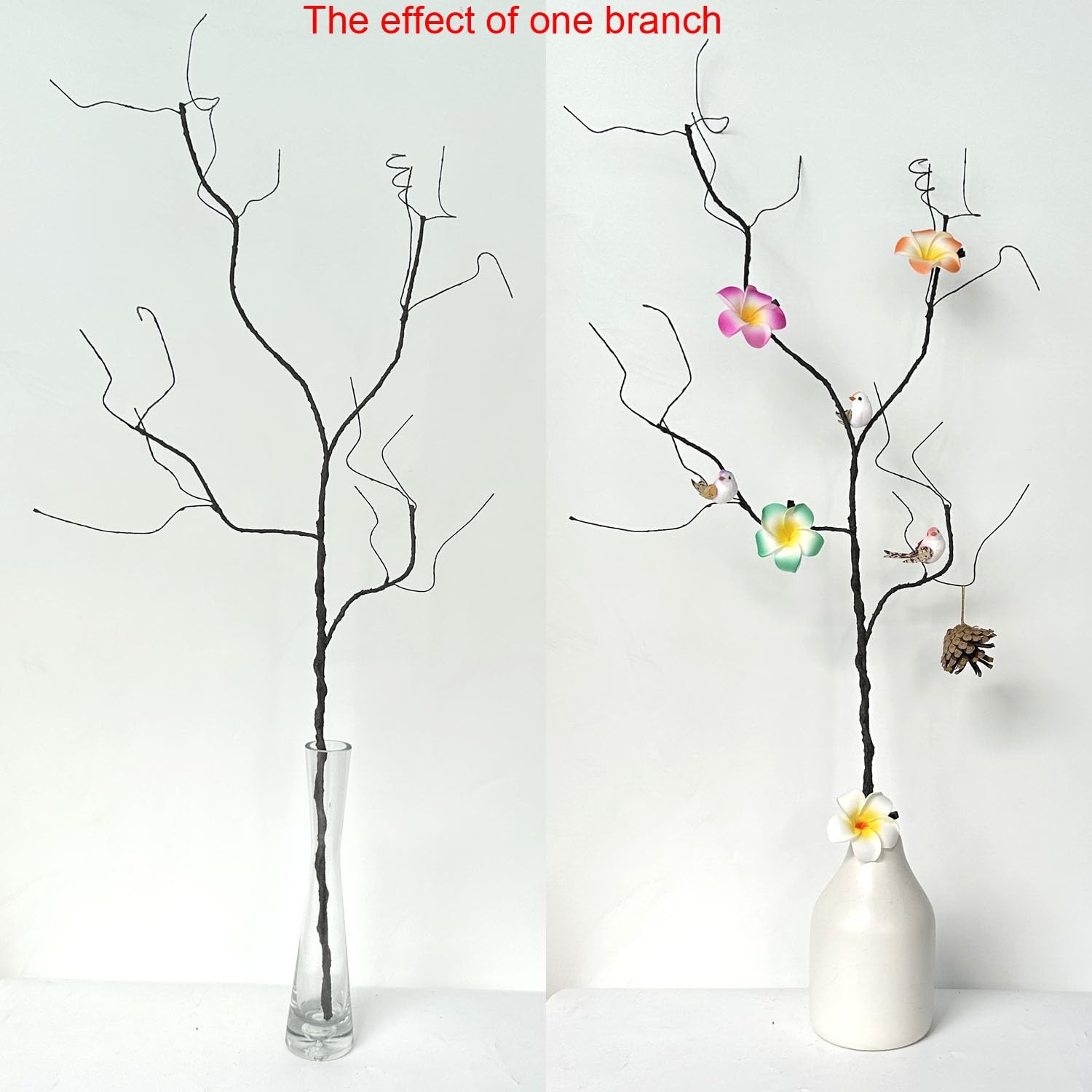 3Pcs 37″ Lifelike Curly Branches Dry Artificial Twigs Fake Plants Bendable St…