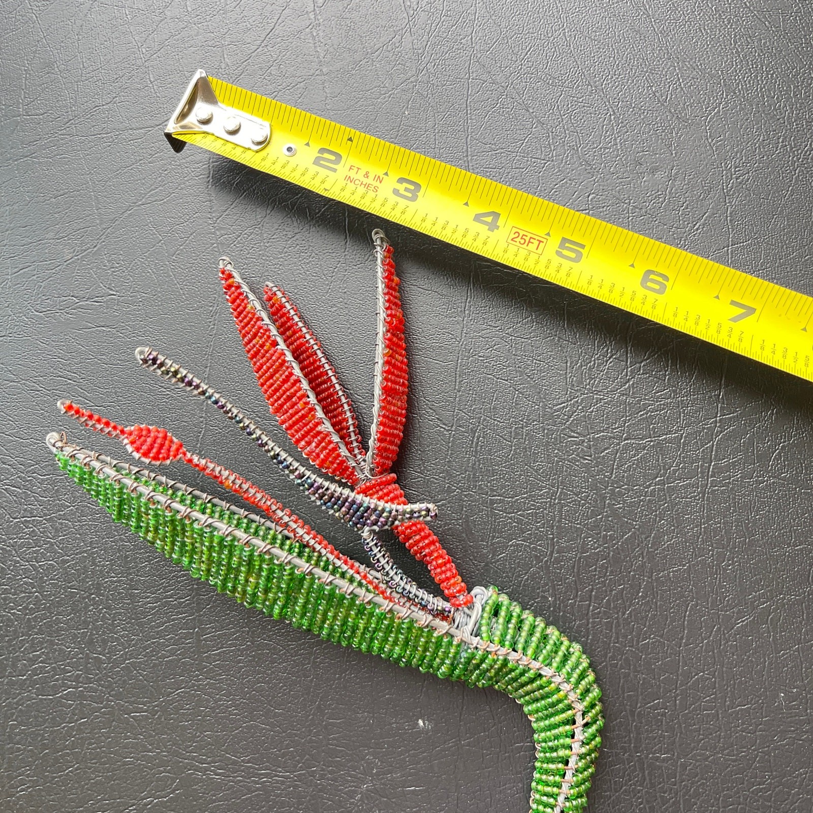 Handcrafted Vibrant Beaded & Metal Strelitzia Stem