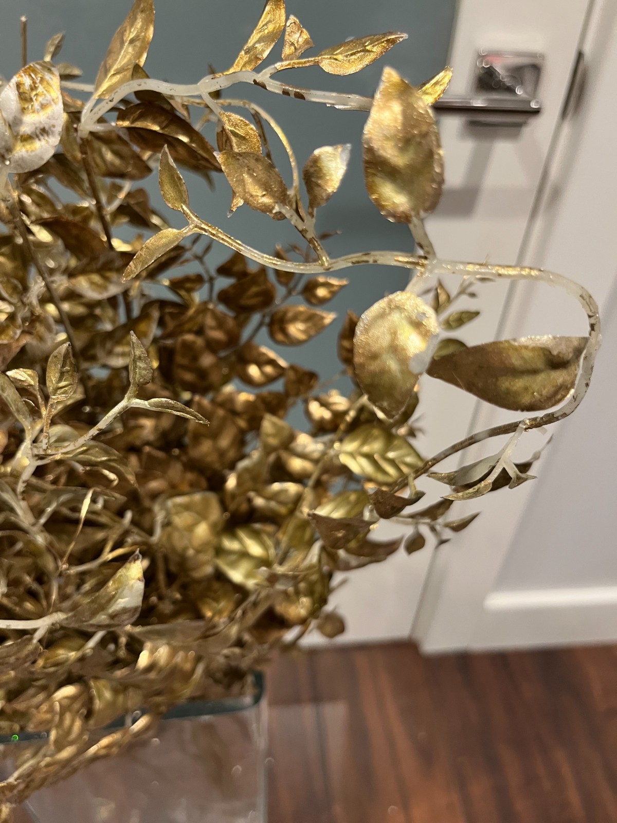 Gold Metallic Leaves Stems – Approximately 33” Faux Floral Stems