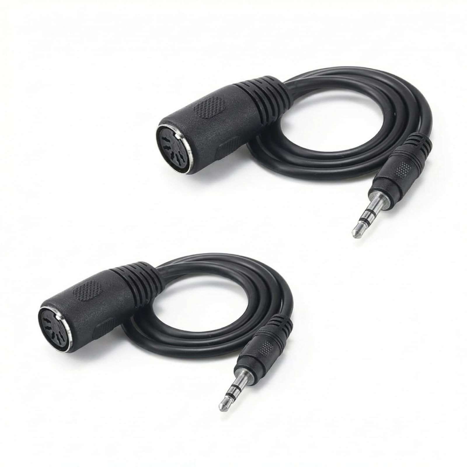 2PCS Type-A 5-Pin MIDI Female to 3.5mm Male TRS Adapter 14 inches