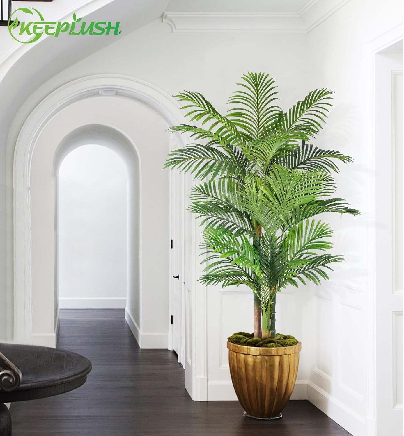 6ft UV Resistant Triple Golden Cane Palm Tree – Lifelike Indoor/Outdoor Decor