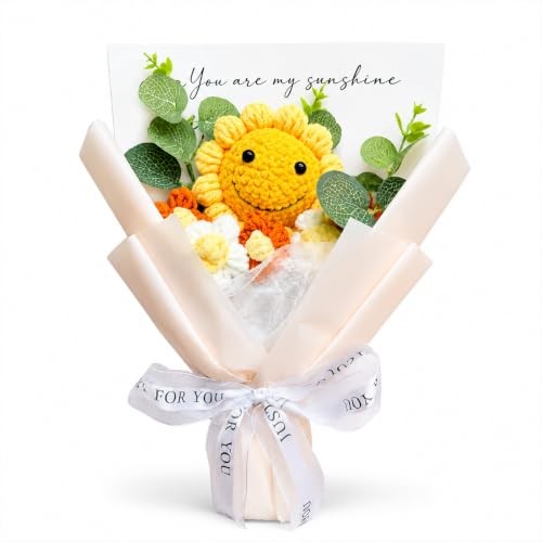 Crochet Sunflower Bouquet – “You are my sunshine” Artificial Flower Rose Gold