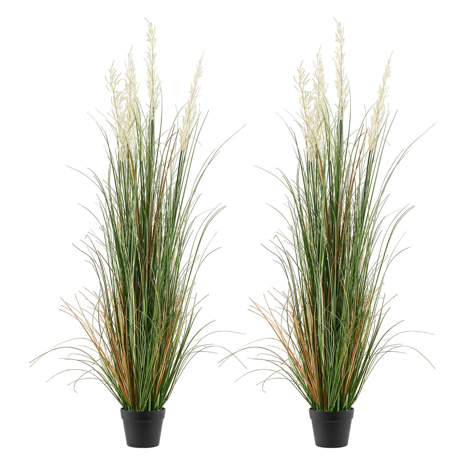 Uimoso Artificial Grass Arrangement 59-Inch Reed Flower Grass in Pot, Set of 2